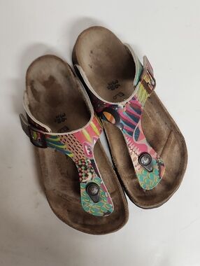 Papillio By Birkenstock made In Portugal Size 36/5 Multicolor Patterned Sandals